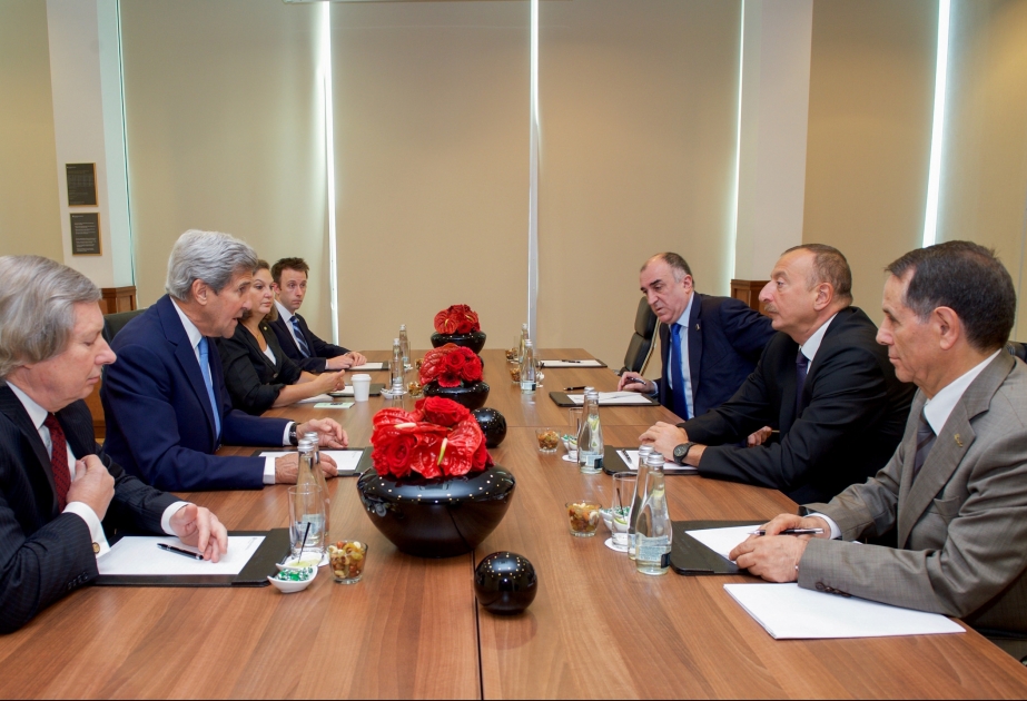 الرئيس الهام علييف يلتقي وزير الخارجية الأمريكي جون كيري