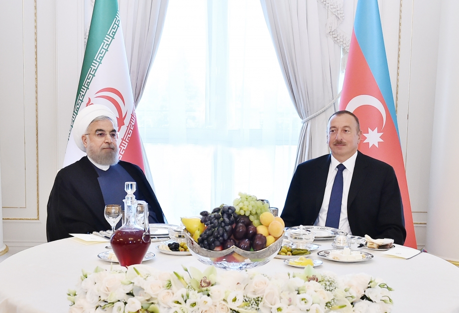 Dinner reception was hosted on behalf of President Ilham Aliyev in honor of Iranian President VIDEO