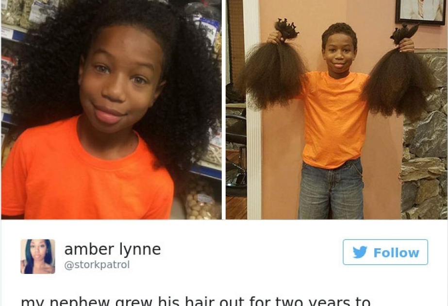 Мальчик растил волосы, чтобы из них сделали парики для онкобольных детей