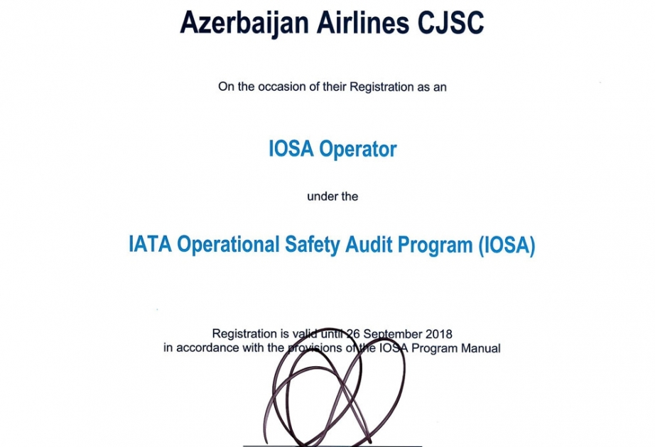 “Azərbaycan Hava Yolları” IOSA auditini uğurla keçib