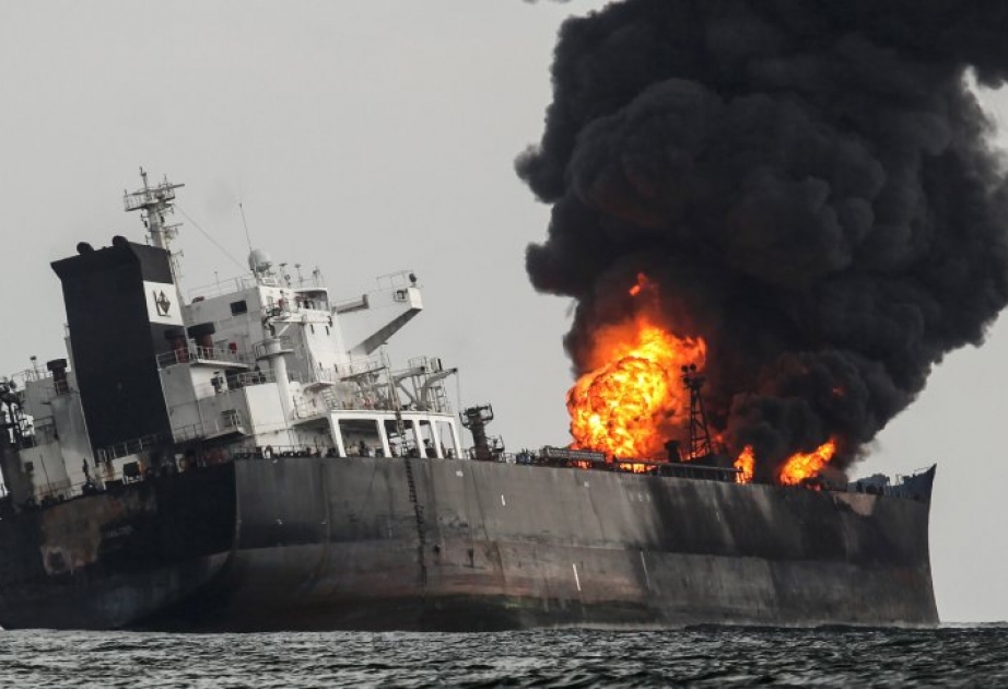 Im Golf von Mexiko auf einem Tanker ein Feuer ausgebrochen