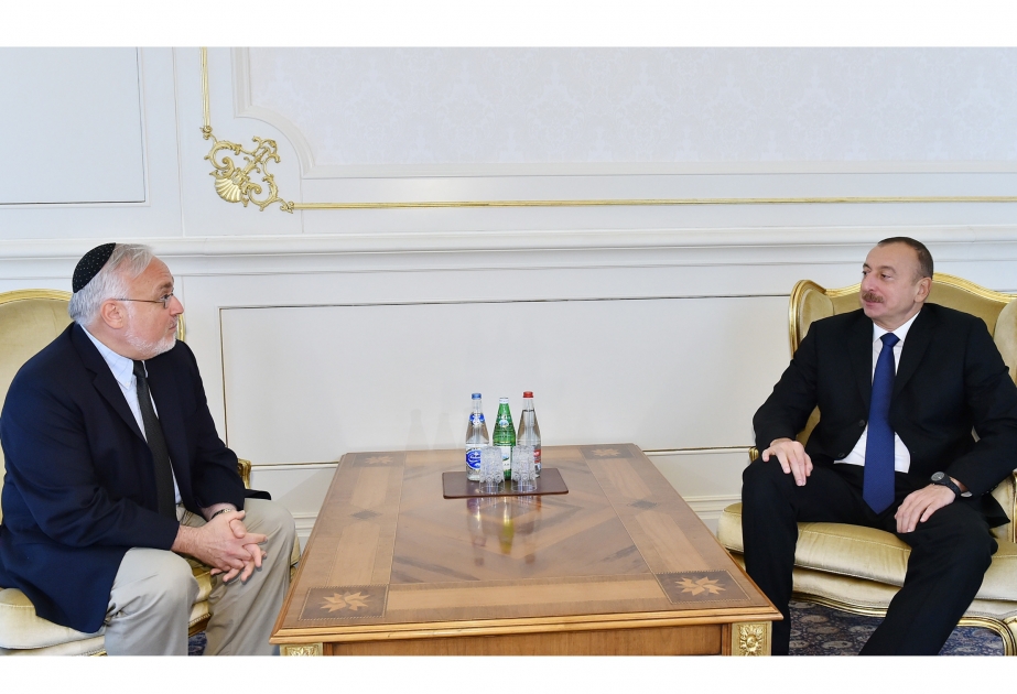 Präsident Ilham Aliyev empfängt stellvertretenden Leiter von Simon Wiesenthal Center VIDEO