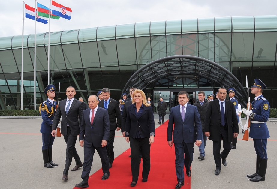 Kroatiens Präsidentin Kolinda Grabar-Kitarović beendet ihre Aserbaidschan-Reise