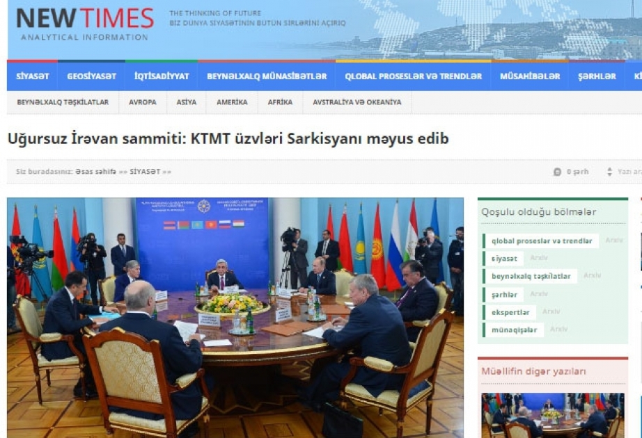Uğursuz İrəvan sammiti: KTMT üzvləri Sarkisyanı məyus edib