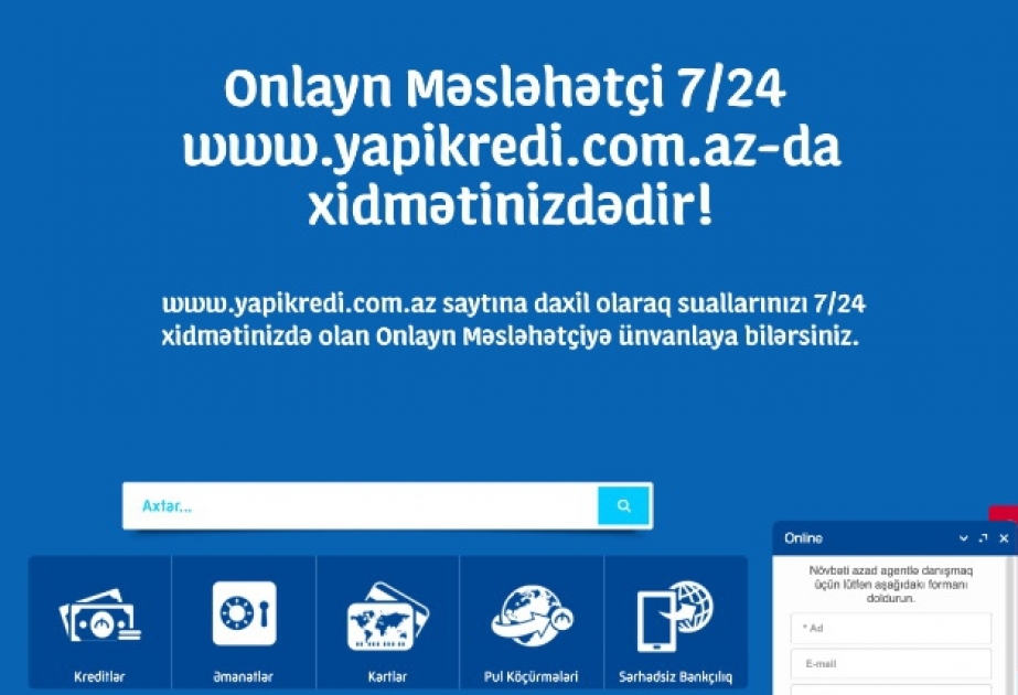 “Yapı Kredi Bank Azərbaycan” onlayn məsləhətçi xidməti təqdim edib