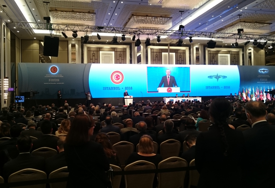 Türkiyə Prezidenti İstanbulda keçirilən NATO PA-nın 62-ci sessiyasında çıxış edir
