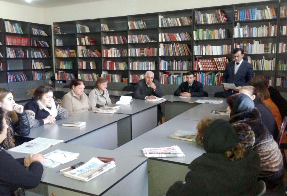 Goranboy rayon Mərkəzi Kitabxanasında Ümummilli Liderin xatirəsi anılıb