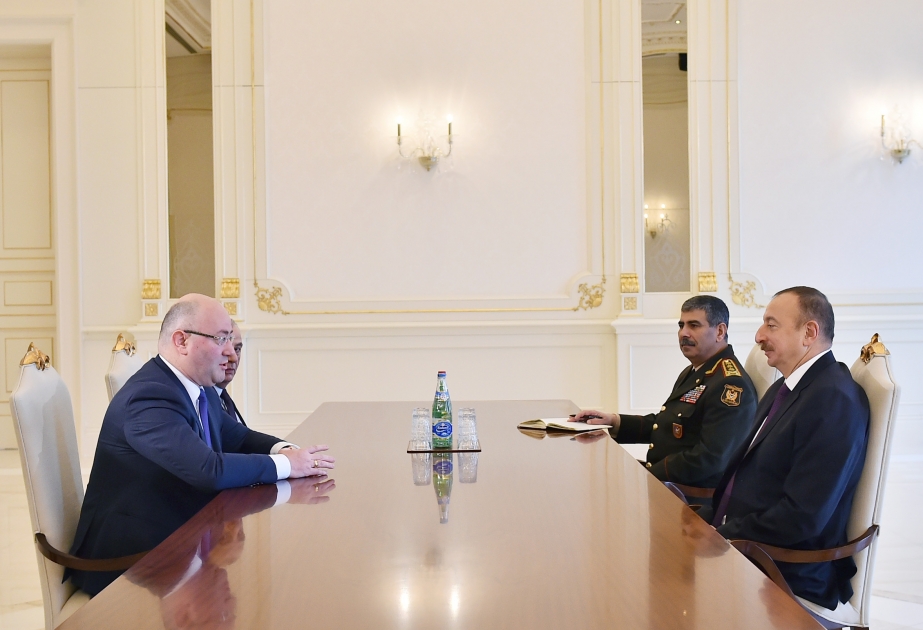 Президент Азербайджана Ильхам Алиев принял делегацию во главе с министром обороны Грузии [ОБНОВЛЕНО] ВИДЕО