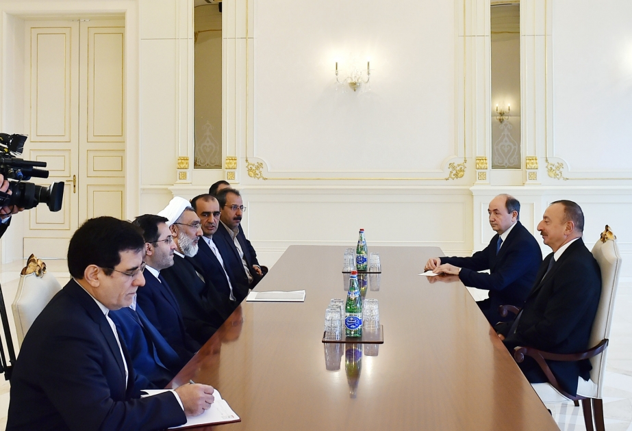 President Ilham Aliyev received delegation led by Iranian Minister of Justice VIDEO