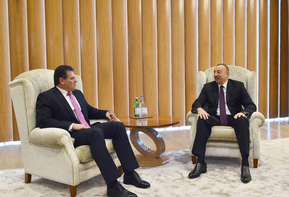 President Ilham Aliyev met with European Commission Vice-President for Energy Union VIDEO
