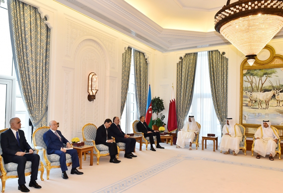 Azerbaijani President, Emir of Qatar held expanded meeting VIDEO