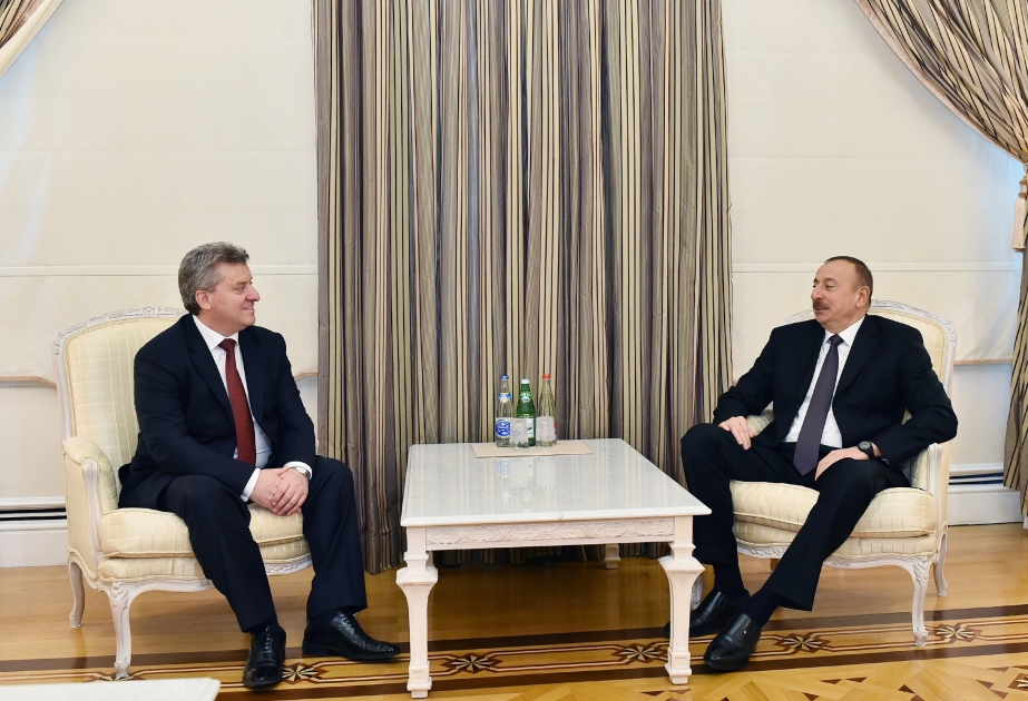 Azərbaycan Prezidenti İlham Əliyev Makedoniya Prezidenti George İvanov ilə görüşüb YENİLƏNİB VİDEO