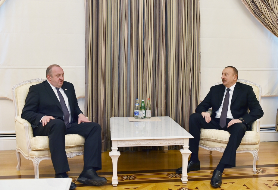 President Ilham Aliyev met with Georgian President Giorgi Margvelashvili VIDEO