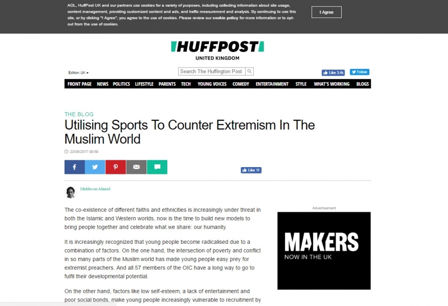 “Huffington Post”: Ekstremizmlə mübarizədə idman önəmli amildir