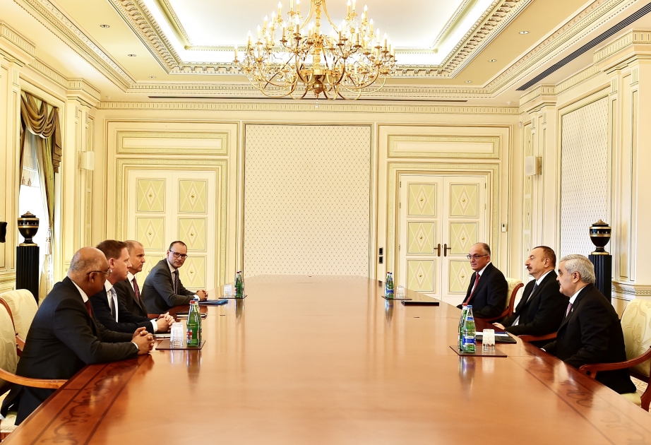 Präsident Ilham Aliyev empfängt eine Delegation um Exekutiv-Vizepräsidenten von Statoil VIDEO