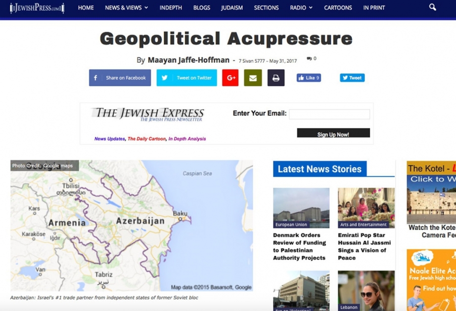 Jewish Press schreibt über strategische Bedeutung Aserbaidschans