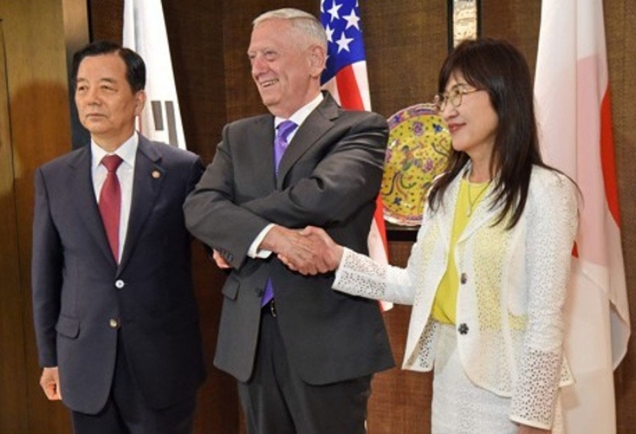 Japan, US, S.Korea defense chiefs discuss N.Korea