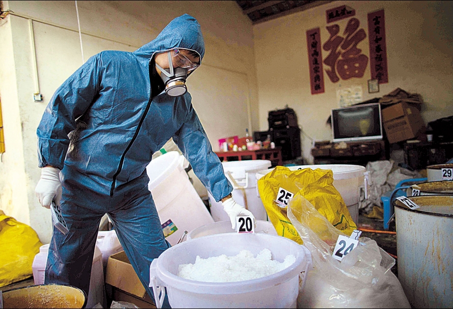 Çin polisi gizli fabrikdə 700 kiloqramdan çox narkotik maddə müsadirə edib