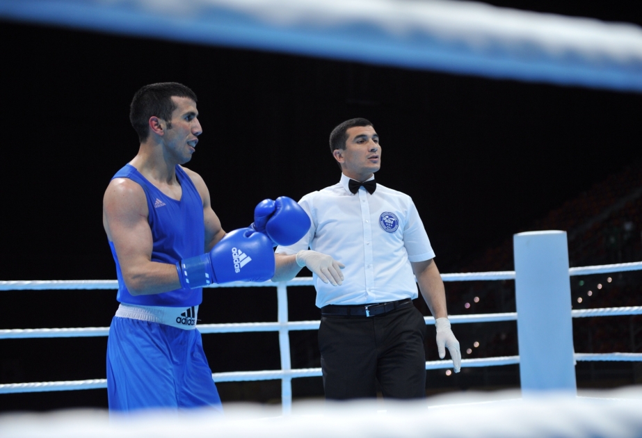 Aserbaidschans Boxer Javid Chalabiyev im Achtenfinale der Europameisterschaft
