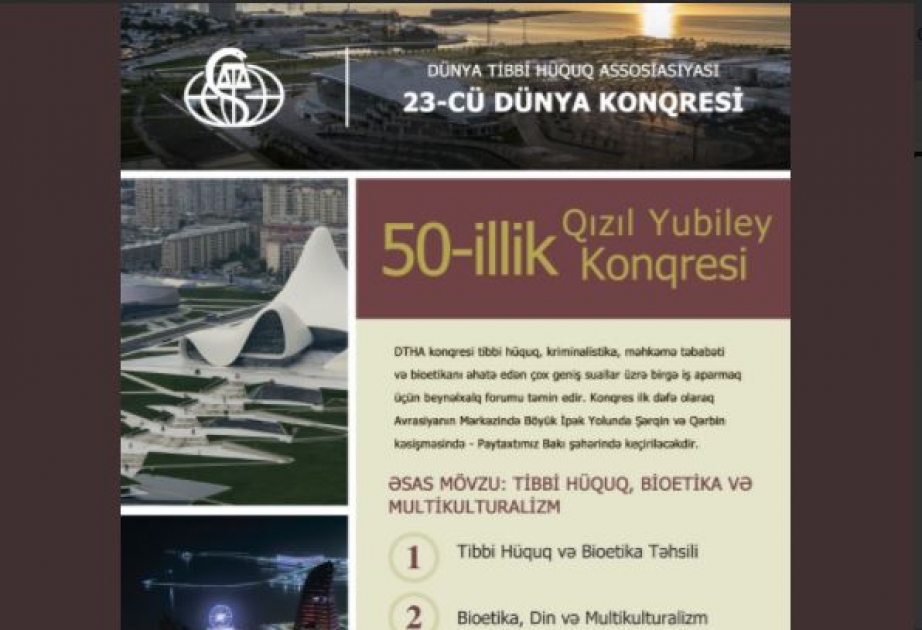 23rd World Congress for Medical Law to be held in Baku