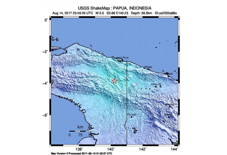 印尼发生5.5级地震