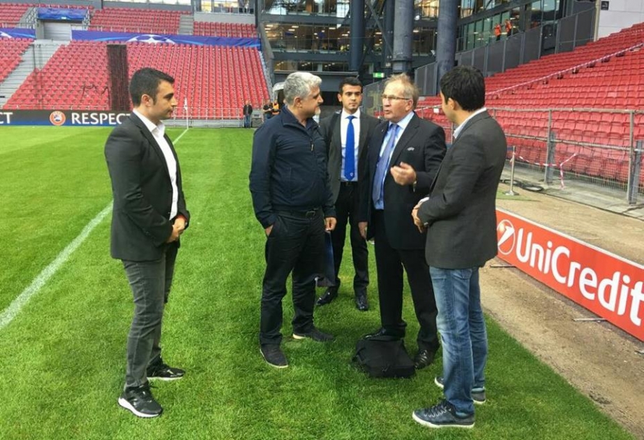 “Qarabağ” klubunun vitse-prezidenti Kopenhagendə komandanın oyundan əvvəl sonuncu məşqini izləyib