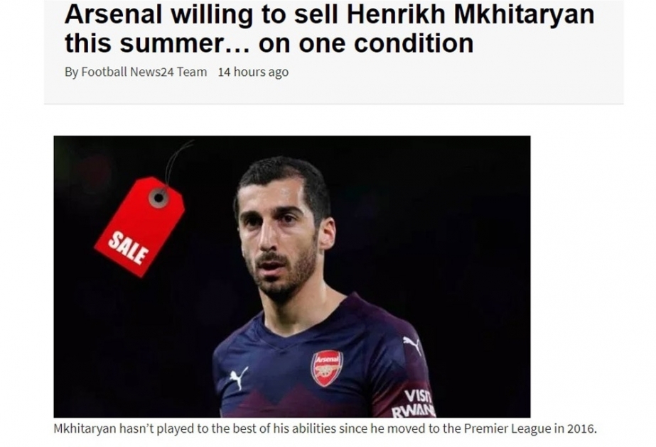 Руководство клуба «Арсенал» намерено летом продать Генриха Мхитаряна