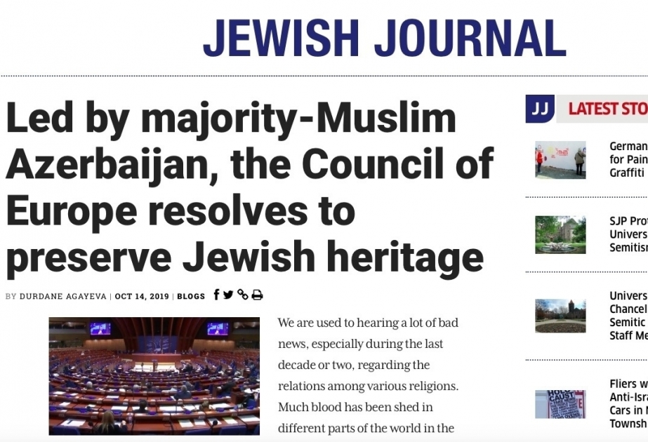 “Jewish Journal”: Europarat verabschiedete unter Vorsitz von Aserbaidschan eine Resolution zur Erhaltung von Denkmälern des jüdischen Erbes