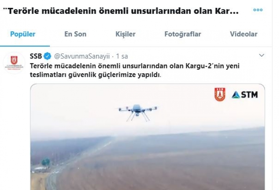 Türkiyədə “Kargu-2” pilotsuz uçuş aparatını sınaqdan keçirib