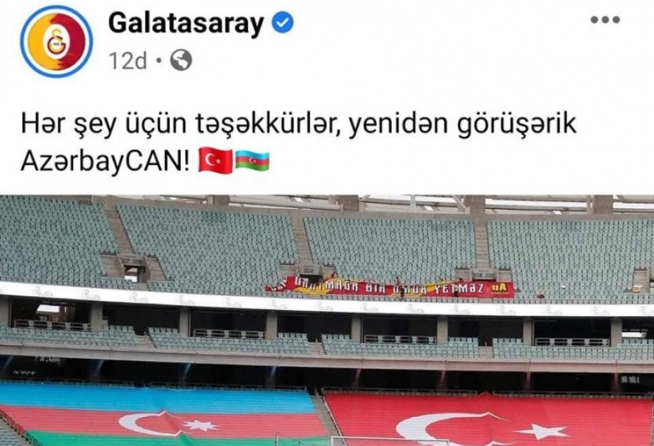 “Qalatasaray” klubu Azərbaycana təşəkkür edib