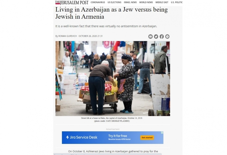 The Jerusalem Post: Living in Azerbaijan as a Jew versus being Jewish in Armenia