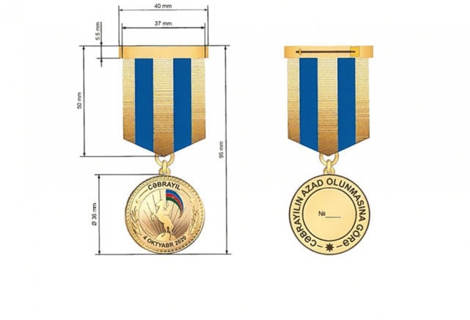 “Cəbrayılın azad olunmasına görə” Azərbaycan Respublikası medalının təsviri