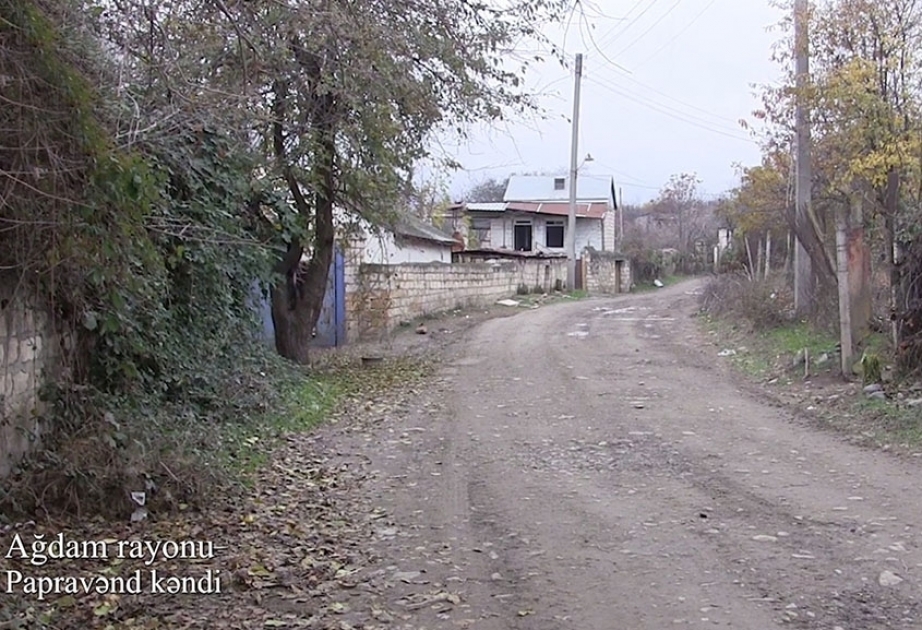 Verteidigungsministerium veröffentlicht Videoaufnahmen aus dem von der Besatzung befreiten Dorf Papavand in der Region Aghdam VIDEO