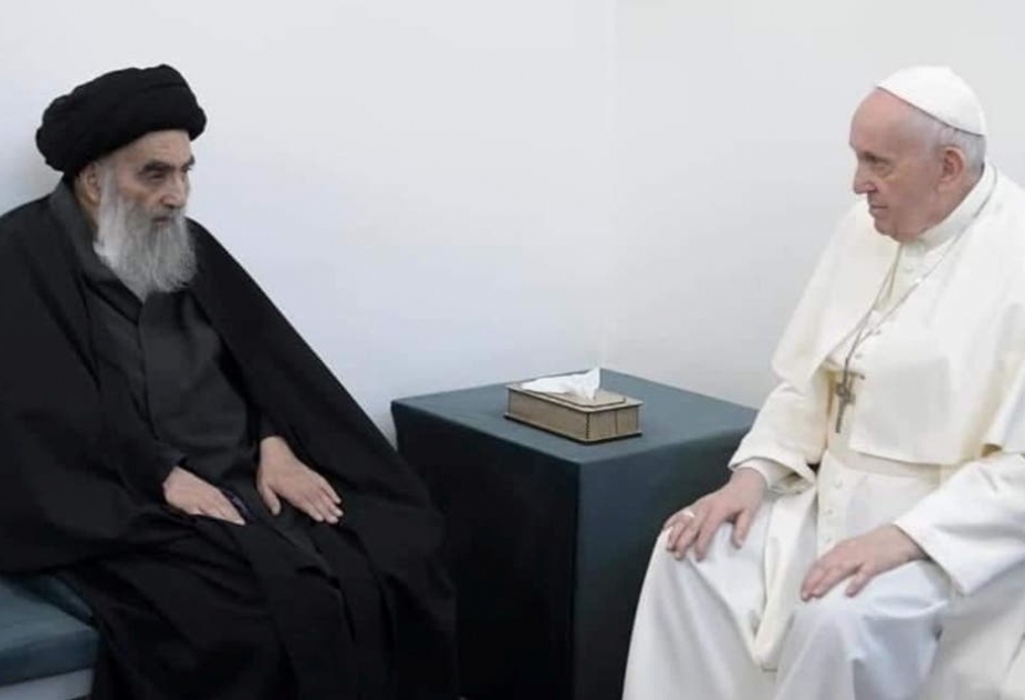 Pope Francis meets Iraq's top Shiite cleric Ayatollah Sistani