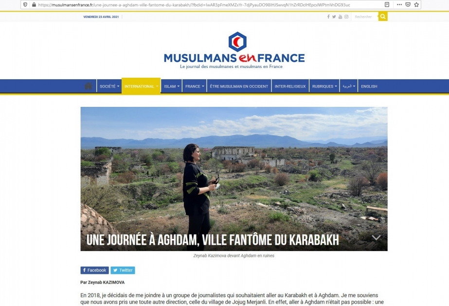 La sauvagerie arménienne commise à Aghdam sur un site d’information français