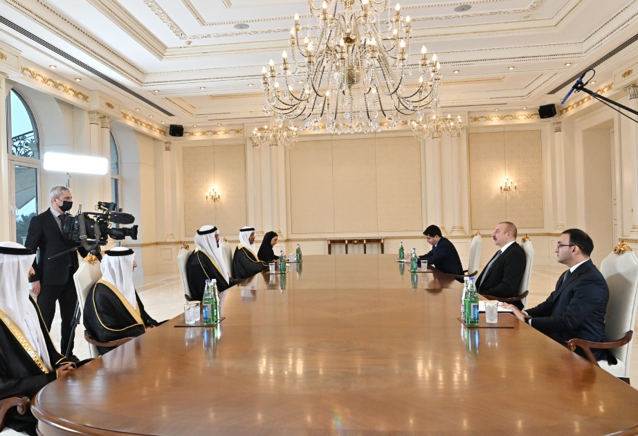 President Ilham Aliyev received Minister of Cabinet Affairs of United Arab Emirates VIDEO