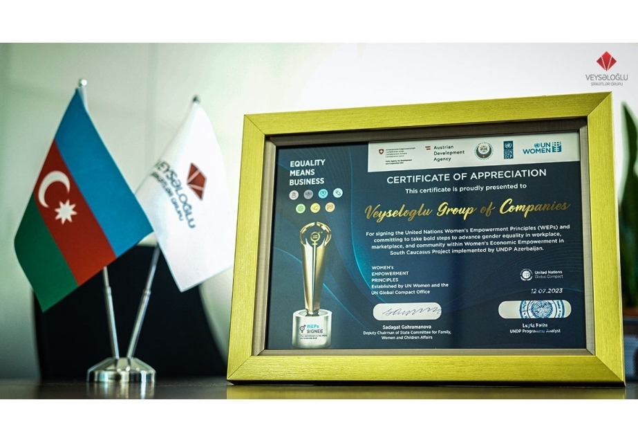 ®  “Veyseloglu” awarded certificate of UN Development Program for supporting gender equality