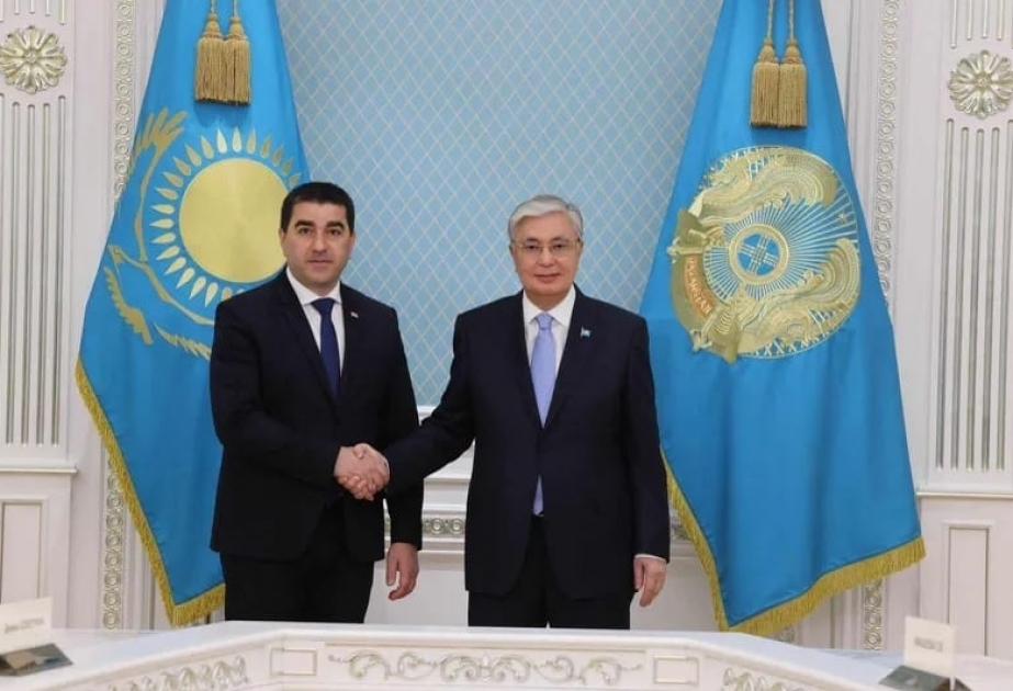 رئيس برلمان جورجيا يبحث مع رئيس كازاخستان آفاق الممر الأوسط