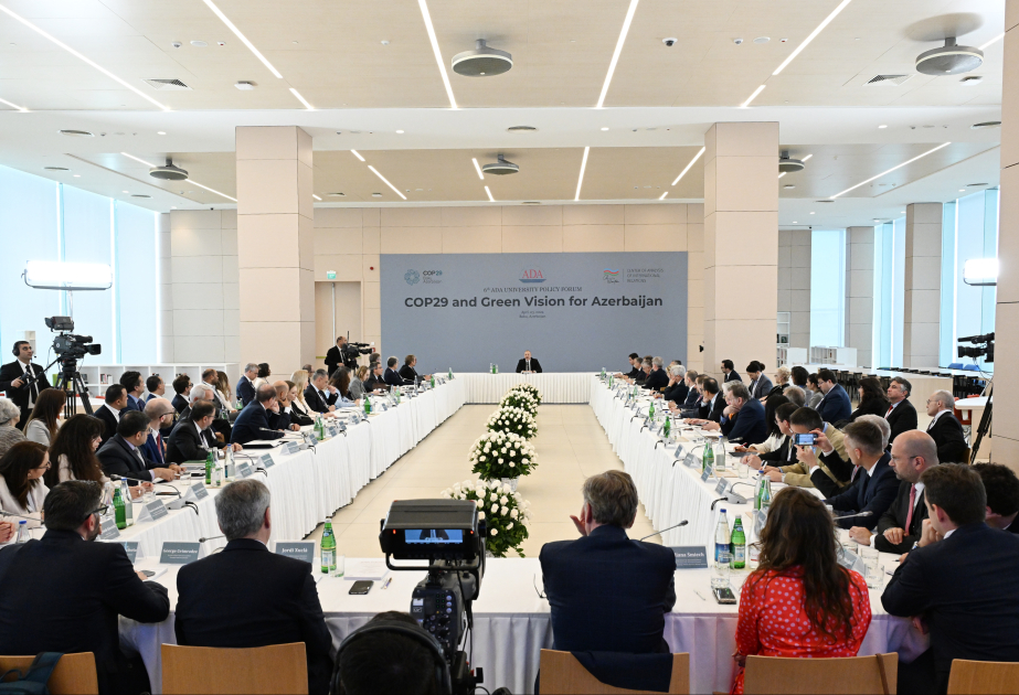 International forum themed “COP29 and Green Vision for Azerbaijan” was held at ADA University  President Ilham Aliyev attended the forum VIDEO