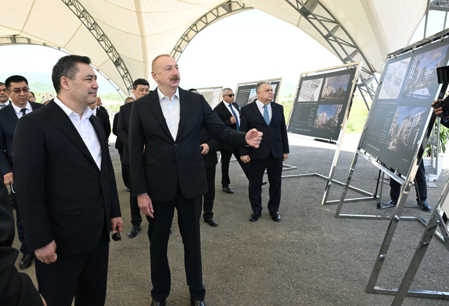 Les présidents azerbaïdjanais et kirghiz prennent connaissance du plan général de la ville de Fuzouli MIS A JOUR VIDEO
