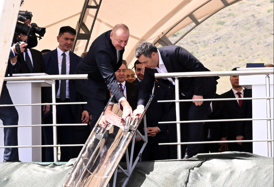 Presidents of Azerbaijan and Kyrgyzstan attended ground-breaking ceremony for secondary school of Khydyrli village in Aghdam