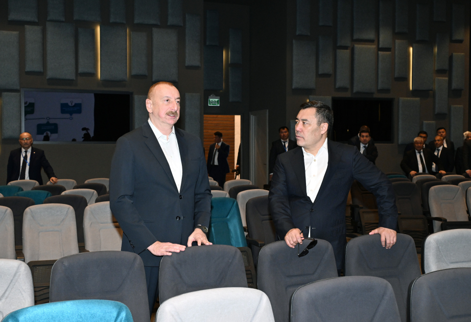 رئيسا أذربيجان وقيرغيزستان يتعرفان على مركز أغدام للمؤتمرات