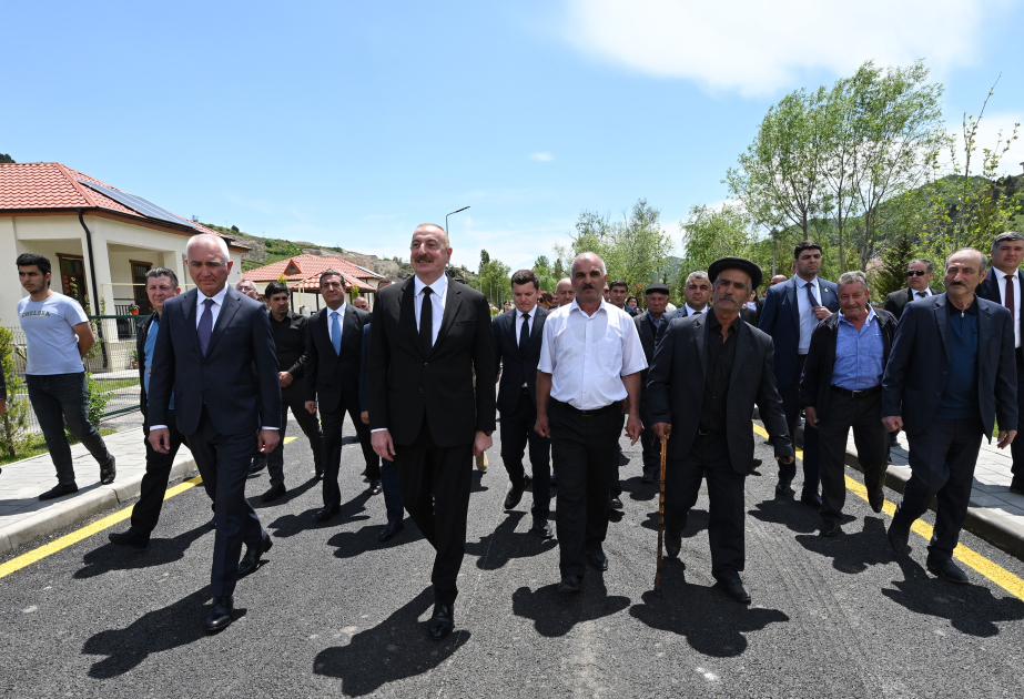 Президент Ильхам Алиев встретился с жителями, переселившимися в село Сус Лачинского района, принял участие в открытии малых гидроэлектростанций  ОБНОВЛЕНО