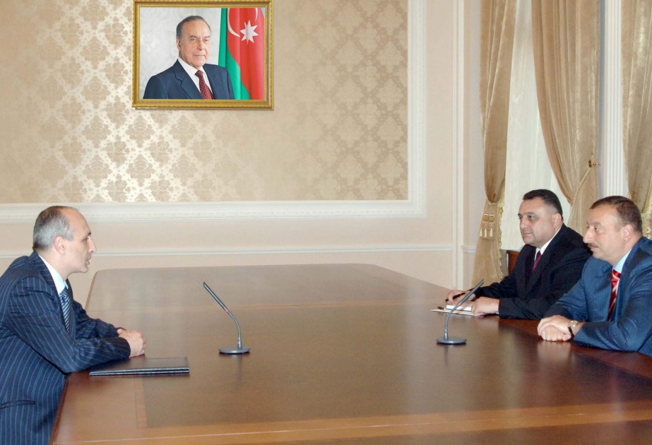 AZƏRBAYCAN PREZİDENTİ İLHAM ƏLİYEV GÜRCÜSTANIN DAXİLİ İŞLƏR NAZİRİ VANO MERABİŞVİLİNİ QƏBUL ETMİŞDİR