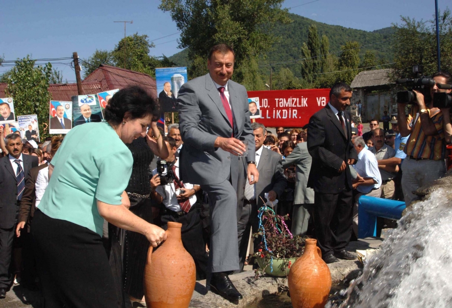 QƏBƏLƏ ŞƏHƏRİNƏ ÇƏKİLMİŞ YENİ SU XƏTTİNİN AÇILIŞI