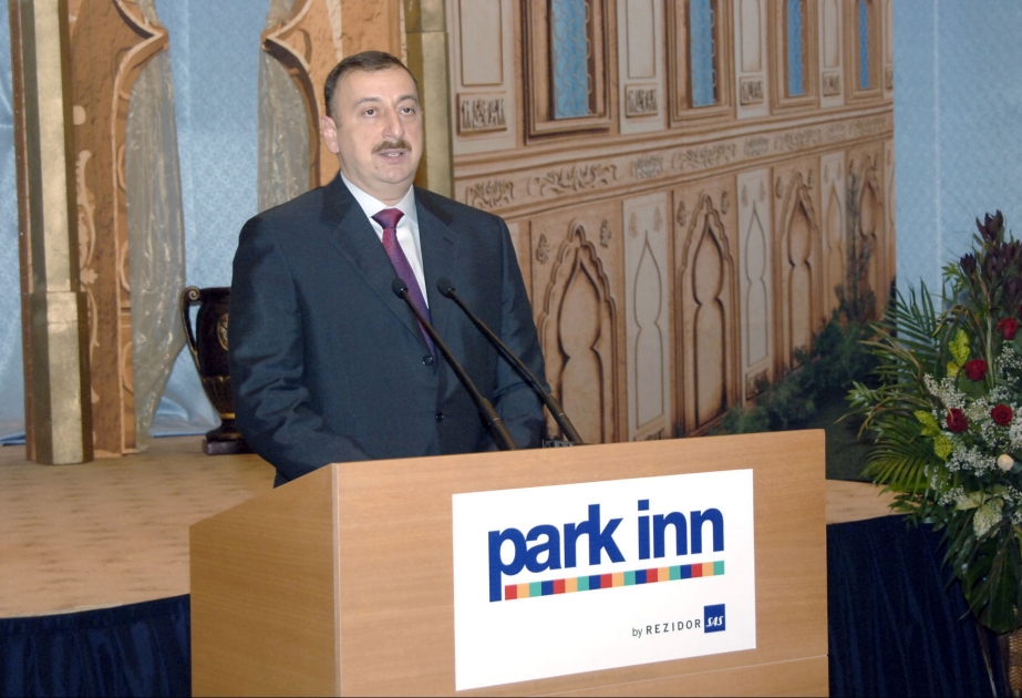 BEYNƏLXALQ ALƏMDƏ AZƏRBAYCANA, ÖLKƏMİZİN GƏLƏCƏYİNƏ BÖYÜK İNAM VAR “İSR HOLDİNQ” ŞİRKƏTLƏR QRUPUNA DAXİL OLAN “PARK İNN AZƏRBAYCAN” MEHMANXANASININ TƏNTƏNƏLİ AÇILIŞ MƏRASİMİNDƏ AZƏRBAYCAN PREZİDENTİ İLHAM ƏLİYEVİN NİTQİ