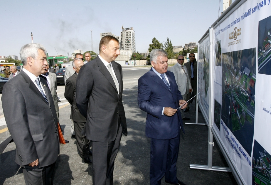 AZƏRBAYCAN PREZİDENTİ İLHAM ƏLİYEV BAKIDA “EXCELSİOR” MEHMANXANASI DAİRƏSİNDƏ TİKİLƏCƏK YENİ KÖRPÜ VƏ TUNELLƏRİN TƏMƏLQOYMA MƏRASİMİNDƏ İŞTİRAK ETMİŞDİR