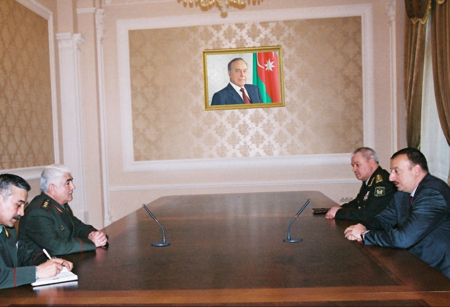 AZƏRBAYCAN PREZİDENTİ İLHAM ƏLİYEV TACİKİSTANIN MÜDAFİƏ NAZİRİ GENERAL-POLKOVNİK ŞİRƏLİ XAYRULLOYEVİ QƏBUL ETMİŞDİR