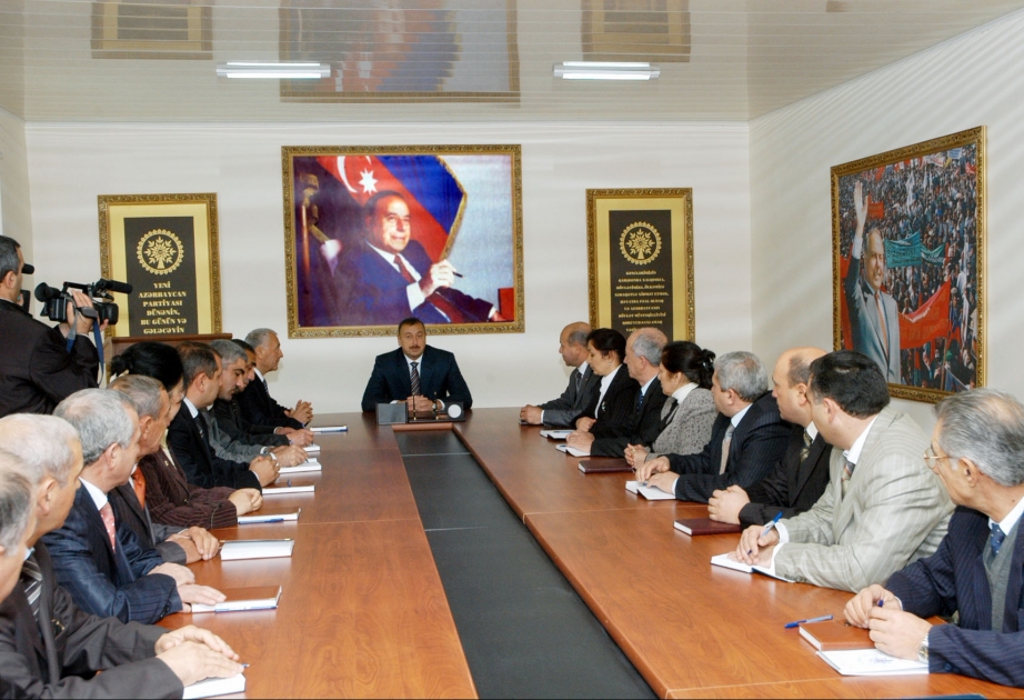 AZƏRBAYCAN PREZİDENTİ İLHAM ƏLİYEVİN YAP XAÇMAZ RAYON TƏŞKİLATININ FƏALLARI İLƏ GÖRÜŞÜ