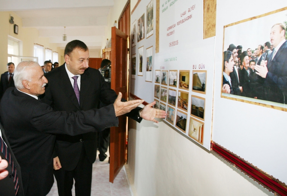 PREZİDENT İLHAM ƏLİYEV LERİK QƏSƏBƏSİNDƏKİ ORTA İNTERNAT MƏKTƏBİNDƏ OLMUŞDUR